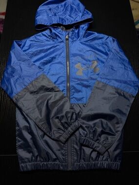 Under Armour Blue and Navy Hooded Rain Jacket